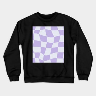 Lilac Swirl Checkered Pattern Y2K Danish Pastel Pattern Crewneck Sweatshirt